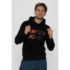 Jack & Jones Erkek Kapüşonlu Logo Baskılı Sweatshirt - Splash
