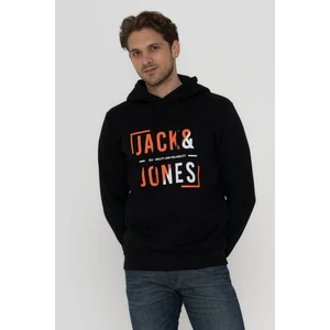 Jack & Jones Erkek Göğüs Logo Baskılı Kapüşonlu Sweatshirt - Tap