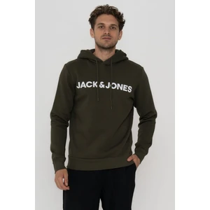 Jack & Jones Erkek Logo Baskılı Kapüşonlu Sweatshirt - Deldrick