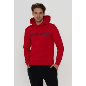 Jack & Jones Erkek Logo Baskılı Kapüşonlu Sweatshirt - Deldrick