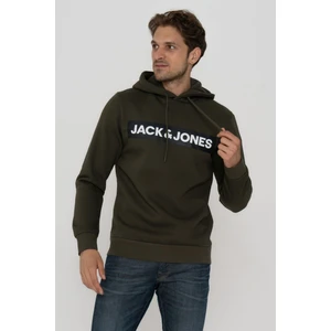 Jack & Jones Erkek Logo Baskılı Kapüşonlu  Sweatshirt - Minder