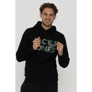 Jack & Jones Erkek Kapüşonlu Logo Baskılı Sweatshirt - Tech Logo