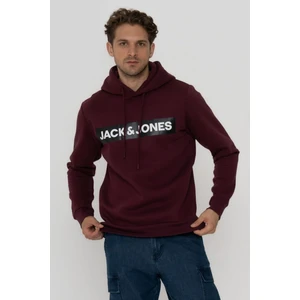 Jack & Jones Erkek Logo Baskılı Kapüşonlu  Sweatshirt - Minder