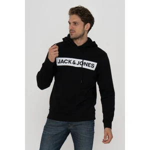 Jack & Jones Erkek Logo Baskılı Kapüşonlu  Sweatshirt - Minder