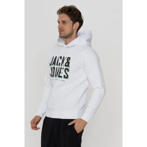 Jack & Jones Erkek Logo Baskılı Kapüşonlu  Sweatshirt - Grow
