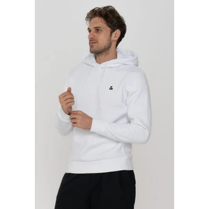 Jack & Jones Erkek Kapüşonlu Logo Baskılı Sweatshirt - Island