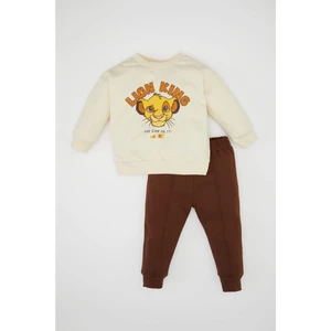 Erkek Bebek 2'li Takım Disney Lion King Bisiklet Yaka Sweatshirt Üst Beli Lastikli Jogger Eşofman Altı D4696A524AU