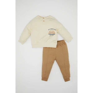 Erkek Bebek 2'li Takım Baskılı İnce Sweatshirt Eşofman Altı D6264A5NS