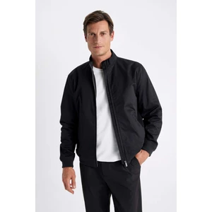 Su İtici İnce Mont Ceket Slim Fit Dar Kesim Dik Yaka Fermuarlı Cepli Astarlı Mevsimlik Hafif D1238AX24WN