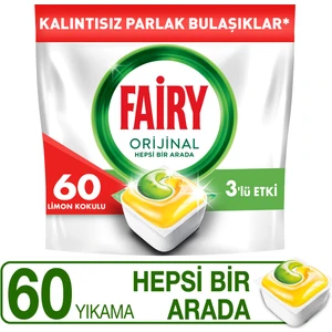 Hepsi Bir Arada 60 Yıkama Bulaşık Makinesi Deterjanı Tableti / Kapsülü  Limon Kokulu