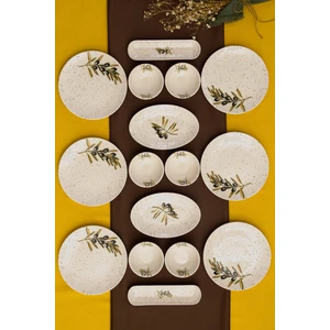 Heda Porselen Zeytin Dalı 16 Parça 6 Kişilik Kahvaltı Takımı