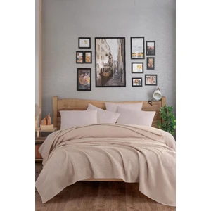 Eponj Home Ecocel Pike Örtü Çift Kişilik 200x230cm Karde Koyu Bej