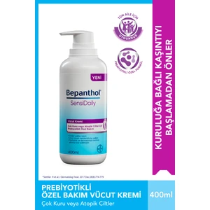Sensidaily Pompalı Günlük Vücut Bakım Kremi 400ml Çok Kuru Atopik Ciltler, Günlük Yoğun Nemlendirici