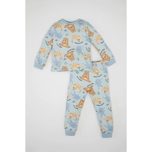 Erkek Bebek Pijama Takımı Ayı Baskılı Uzun Kollu Üst Uzun Alt D3427A524WN