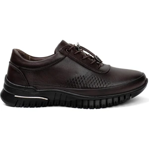 9407 Kadın  Deri Comfort Casual Ayakkabı Kahverengi