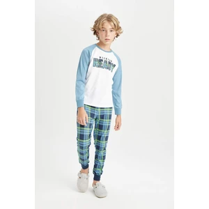 Erkek Çocuk Pijama Takım Baskılı Uzun Kollu Üst Bli Lastikli Uzun Alt D4365A824WN