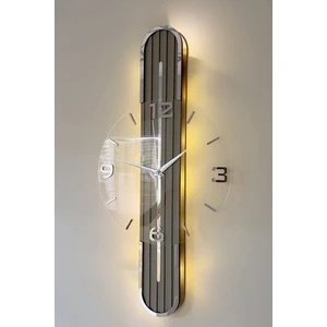 Asse Tasarım Stylish DESIGN-AYNALI-65CM-PILLI Led-Sessiz Mekanizma- Ant-Ant-Gümüş Tr Rakam