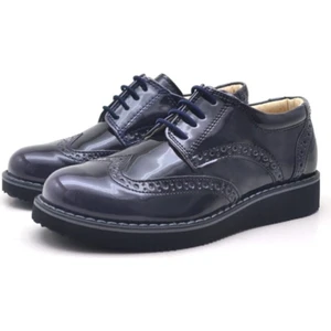 Papuccum Ortopedi Unisex Çocuk Siyah Oxford Bağcıklı Ayakkabı