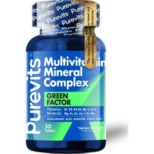Green Factor Multivitamin Minarel Complex - Keratin - Hyaluronik Asit – Folik Asit – 30 Adet