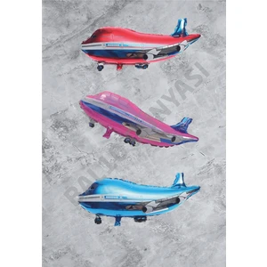 Bal10 Dünyası Uçak Folyo Balon 3'lü Kırmızı-Mavi-Pembe