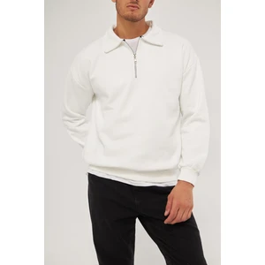 Ghassy Co. Erkek Polo Yaka Oversize Yarım Fermuarlı Sweatshirt