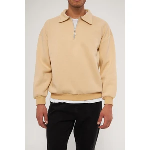 Ghassy Co. Erkek Polo Yaka Oversize Yarım Fermuarlı Sweatshirt