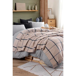 Eponj Home Battaniye Pamuklu Çift Kişilik Warm Soft Bej