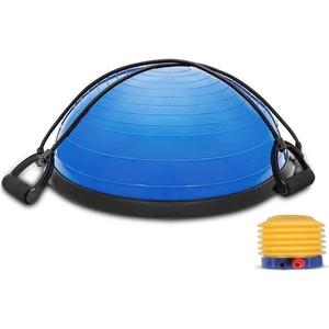 T181-M Bosu Ball - Denge Topu / Pilates Aleti / Direnç Lastiği + Pompa Dahil / 45 CM Çap