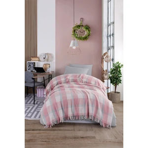 Eponj Home Battaniye Pamuklu Tek Kişilik Warm Soft Pudra