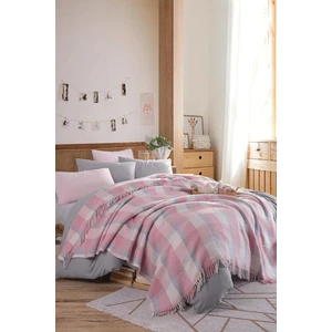 Eponj Home Battaniye Pamuklu Çift Kişilik Warm Soft Pudra
