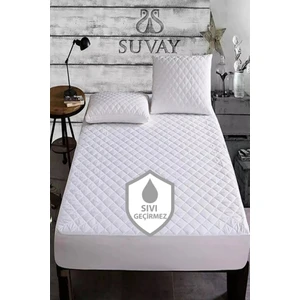 Kapitone Fitted Su Sıvı Geçirmez Alez Çarşaf 180 x 200 Çift Kişilik Battal Kapitoneli Pamuklu Yatak Alezi