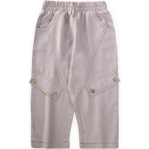 Dizi Kapaklı Keten Pantolon 2-7 Yaş A gri