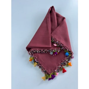 El Emeği Yazma Kenarı Boncuklu Tülbent Yemeni Çeyiz Bohçalık Günlük El Işi