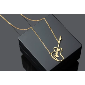 Kişiye Özel Isim Kolye, Gitar Isim Kolye, 925 Ayar Gümüş Kolye,gümüş,rose Gold,altın Kaplama Kolye