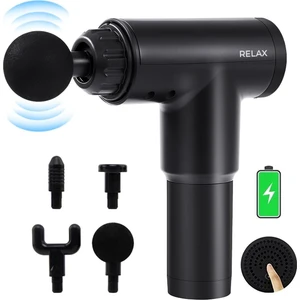 Masaj Tabancası Sporcu Masaj Aleti 4 Başlıklı Şarjlı Titreşimli Sporcu Masaj Tabancası