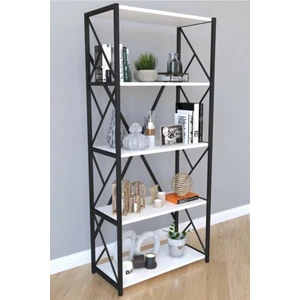 36 cm Metal Kitaplık 5 Raflı Kitaplık Dosya Ofis Çoklu Kullanım 47262WBREYON Metal Suntalam Beyaz 7