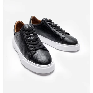 Siyah %100 Hakiki Deri Ultra Rahat Erkek Günlük Ayakkabı LUASS25AL0040