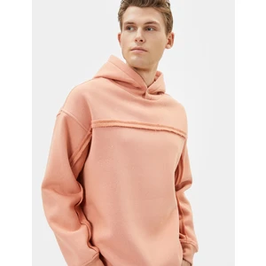 Oversize Kapşonlu Sweatshirt Dikiş Detaylı Uzun Kollu