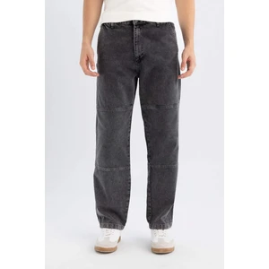 %100 Pamuk Wide Straight Geniş Kalıp Normal Bel Geniş Paça Cepli Jean Pantolon C7378AX24AU