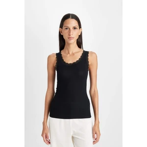 Fall in Love Yuvarlak Yaka Dantel Detaylı Ribana Atlet A9755AX24AU