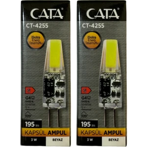 CT-4255 3W 12V 6400K (Beyaz Işık) G4 Duylu LED Kapsül Ampul (2 Adet)