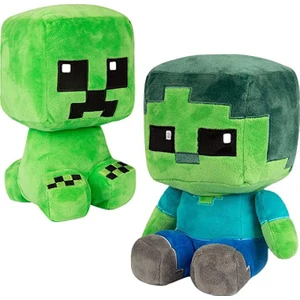 Minecraft Oyunu Şekil Oturan Creeper Zombi Çocuk Peluş Oyuncak Seti (Yurt Dışından)