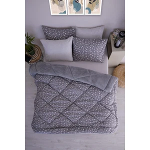 Marla Home Premium Welsoft Pamuklu Star Desen  Çift Taraflı Pofuduk Çift Kişilik Uyku Seti