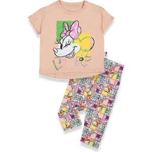 Minie Mouse Desenli Taytlı T- Ş-Shirt Takım. Yazlık Çocuk Takım. Kız Çocuk Yazlık Takım.