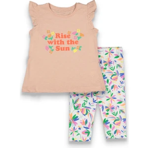 Renkli Baskılı Taytlı Kız Çocuk Ikili Takım