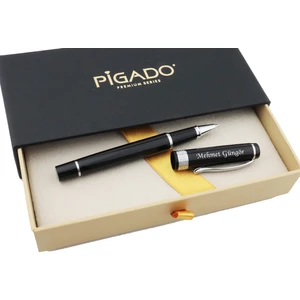 Isme Kişiye Özel Desenli Kapaklı Metal Roller Imza Kalemi