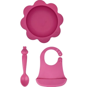Silikon Vakumlu Kase Beslenme Seti Sunny, Hamham, Bibsy Bubblegum Pink -Pembe