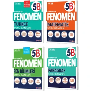 Fenomen Yayıncılık 5 Türkçe B  - Matematik B  - Fen Bilimleri B - Paragraf B Soru Bankası