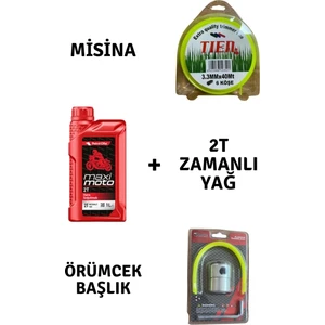 Motorlu Tırpan Seti Misina-Örümcek Başlık-Yağ