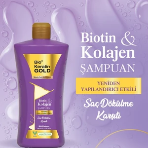Bio Keratin Gold Biotin & Kolajen Yeniden Yapılandırıcı Etkili Tuzsuz Şampuan 700 ml